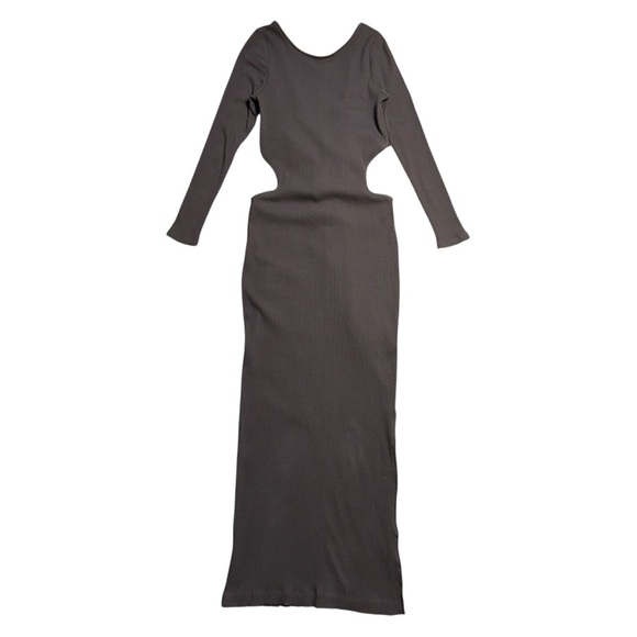 Free People Beach Brown Last Minute Ribbed Midi Dress Womens M - Picture 2 of 8